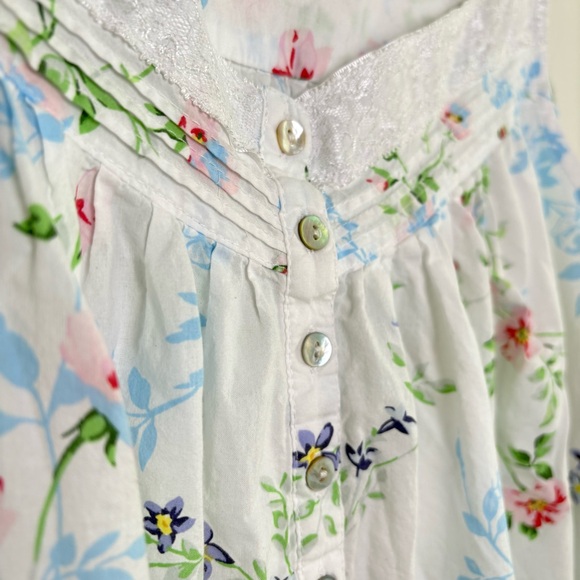 EILEEN WEST Floral Sleeveless 100% Cotton Nightgown Prairie Cottage 3X - Picture 13 of 16